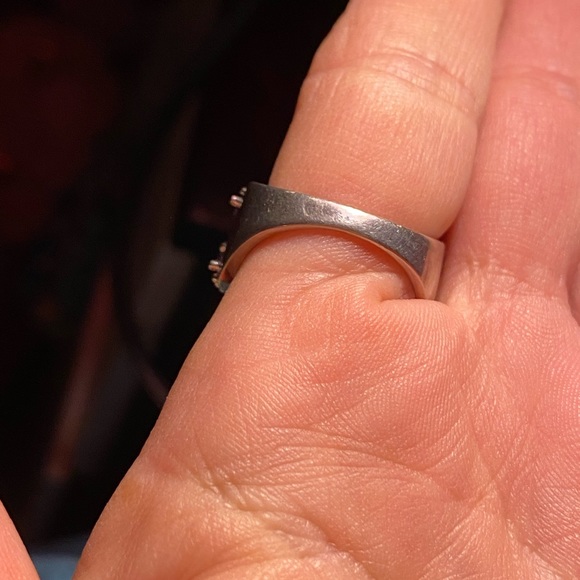 Stunning sterling silver 925 ring,filigree band,multicolored sparkling crystals - Picture 6 of 13